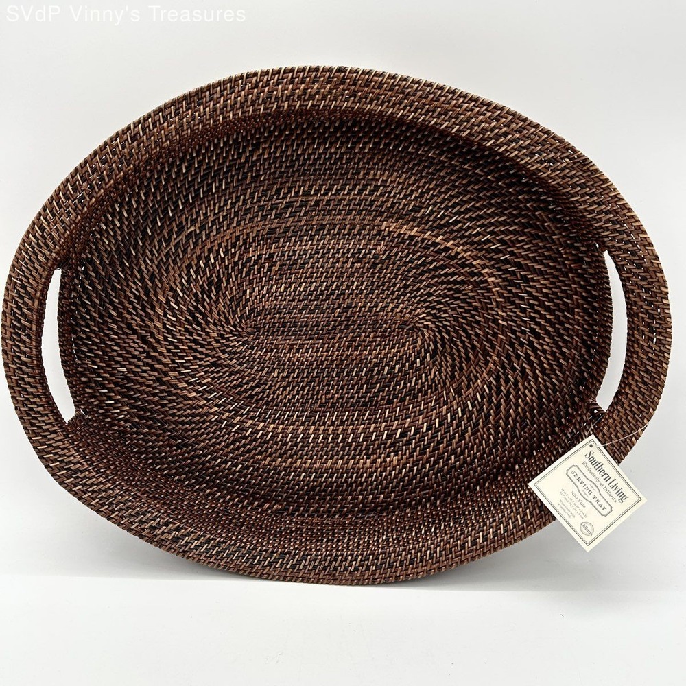 Southern Living Dillard's Oval Serving Tray Woven Nito Vine 18 Inch NWT